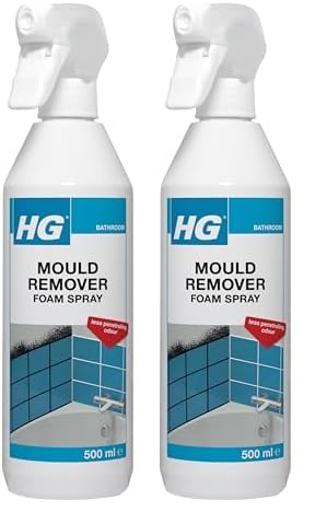 HG Mould Remover Foam Spray, Mould Spray & Mildew Cleaner, Removes Mould Stains From Walls, Tiles, Bathroom Seals & More - 500ml (Pack of 2) option