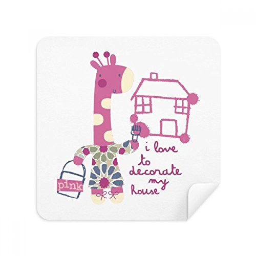 Girafe rose cartoon tissu téléphone cleaner pour optiques de précision