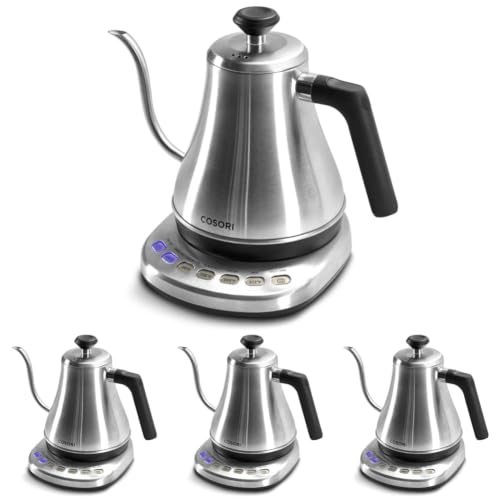 Image of Cosori Gooseneck Electric Kettle with Temperature Control, 0.8L, Silver (Pack of 4)