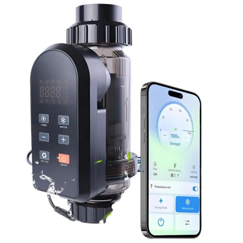 Generador de cloro salino para piscinas, clorador autolimpiable con placas de titanio y control remoto por aplicación, Cloración de agua salada para piscinas.,40g/h(30-60K)
