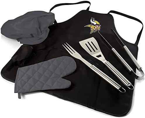 PICNIC TIME Minnesota Vikings BBQ Apron Tote Pro Grill Set
