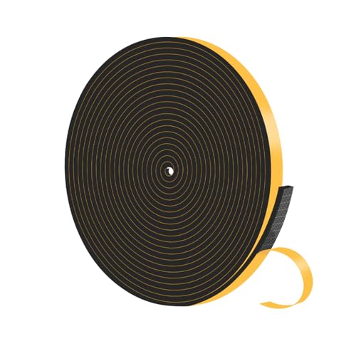 MIKONIYA Dichtungsband Selbstklebend,Türdichtung,Dichtungsband zur Isolierung von Türrahmen,Fenstern und Klimaanlagen (Schwarz,9mm x 3mm x 3M)