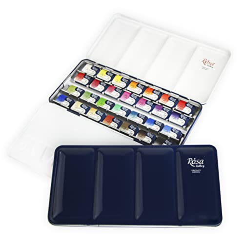 ROSA Gallery Botanical Watercolor Paint Set, Vibrant Kit by Professional Artists, Washable, High Lightfastness, Made in Ukraine, Packed in Metal Box, 28 Ct. by Rosa Gallery - Used condition - Image 5