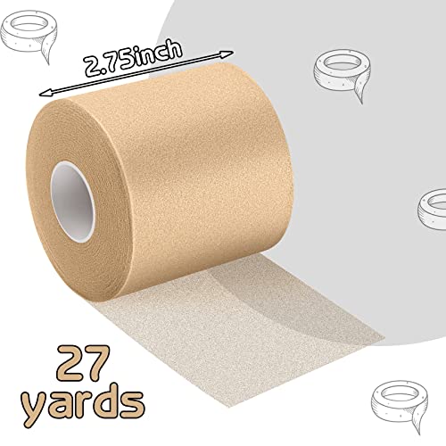 3 Pieces Athletic Pre Wrap Tape For Hair Foam Underwrap Tape Sports Pre-Wrap Athletic Tape Underwrap For Hair Ankle Wrists Knees Sports 2.75 Inch By 30 Yards(Beige) #TOP1