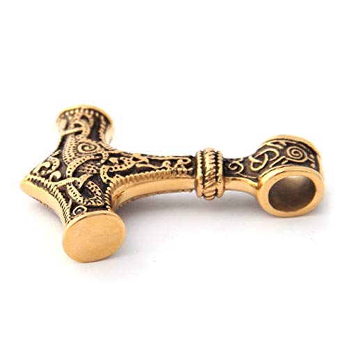 Mjolnir Thors Hammer Necklace Mixed Gold Color Pendant Stainless Steel Viking Accessories Norse Pendant Viking Jewelry for Men4