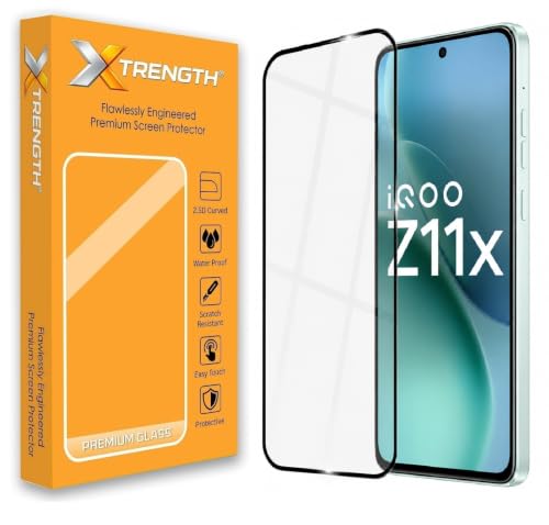 Image of Tempered Glass for iQOO Z11x (6.76 Inch) with Installation Kit | 9H Edge to Edge Screen Protector | Anti Scratch