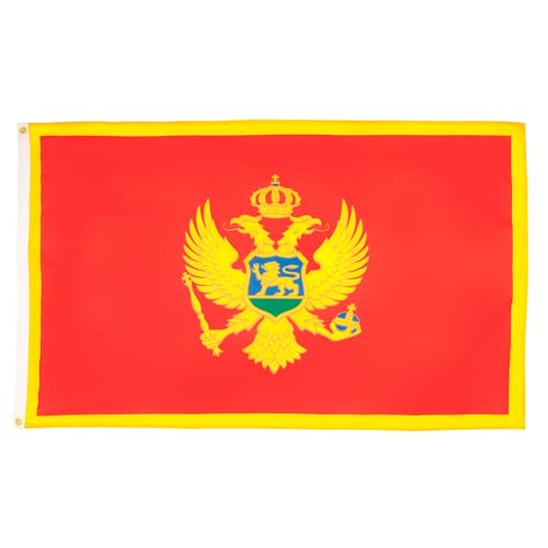 AZ FLAG - Drapeau Monténégro - 90x60 cm - Drapeau Monténégrin 100% Polyester Avec Oeillets Métalliques Intégrés - Pavillon 50 g