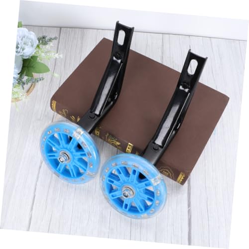 Zerodeko Ruedas de entrenamiento para bicicleta 18" con luces intermitentes y ruedas silenciosas auxiliares con soporte para estabilizadores de bicicleta miniatura 5