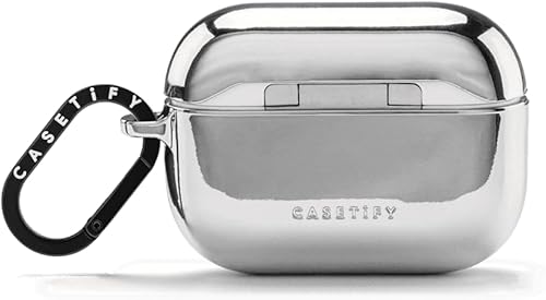 Vista 2 de CASETiFY Funda Mirror Airpods Pro (2.ª generación) con anillo, color negro Kingsnake Kingsnake negro