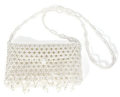 Sac en perle tissé de mode pochette bandoulière avec chaîne pour femme