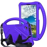 Chstls Funda para Lenovo Tab One/Lenovo Tab K9 2025 8.7 Pulgadas 2025, Niños EVA Funda Antideslizante Ligero Duradero Antigolpes con Soporte Plegable, Correa de Hombro - Morado