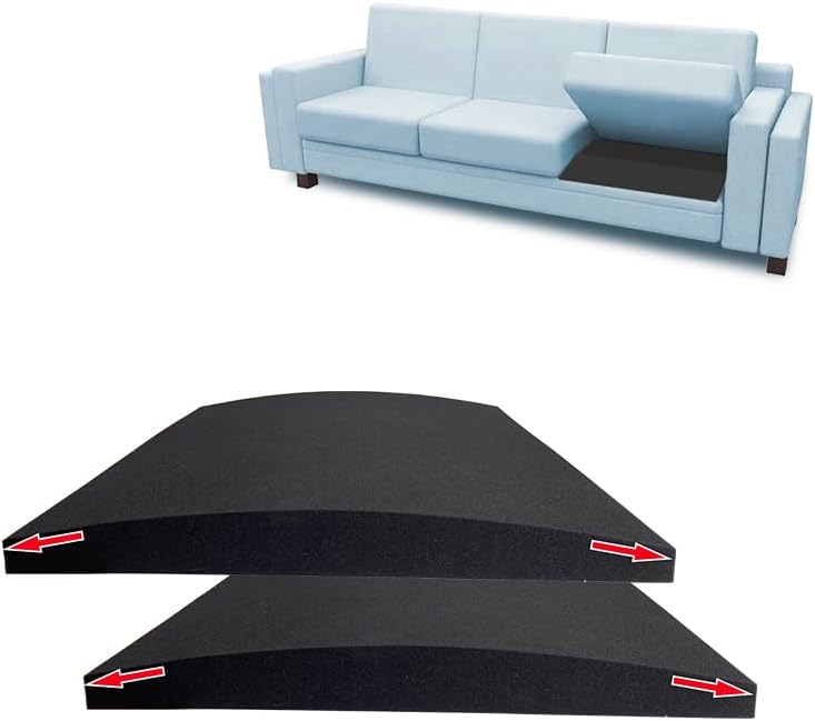 22"x22" Couch Cushion Support for Sagging Seat 40D Sofa Furniture Seat Cushion Sagging Repair Curved High Density Foam Replacement for Sectional Loveseat Chair 2-Pack