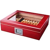 VEXO-Chic Cigar Humidor Handcrafted Cedar Cigar Box with Magnetic Closure Improved Digital...