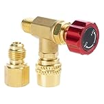 Tsophreniq Right Angles HVAC Charging Valves Brass Construction R22 32 R410A Refrigerants Liquid Refrigerants Charging