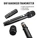EXOTON MU-4 Wireless Microphone System, 4 Channel UHF Cordless Handheld Mics Set - 10 Selectable Frequencies 500-598MHZ, Auto Scan & Memory Function, 300ft Range, Perfect for Events, Karaoke
