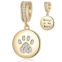 Always in My Heart Paw CZ Pendant