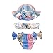 Fossen Neonata Costume da Bagno Ragazza Sirenetta Bambina Bimba Costume da Bagno 3 Pezzi Bikini con Fascia Bowknot
