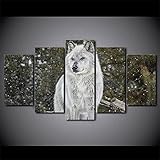  Quadro Su Tela 5 Pezzi Quadro Su Tela Animale 5 Pezzi Opere D\'Arte Moderna Su Tela Immagini Dipinti Su Tela Arte Murale Per Soggiorno Decorazioni Per La Casa Regalo Di Festival (Senza C-8E7X+L1F