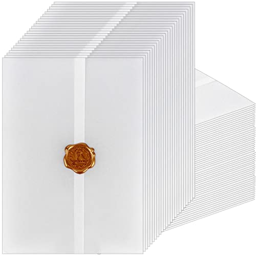 150 Pcs Pre-Folded Vellum Jackets For 5 X 7 Invitations White Translucent Arts And Crafts Vellum Paper Wedding Invitations Folded Vellum Paper Wraps For Diy Photos Postcards Scrapbook Envelopes #TOP16