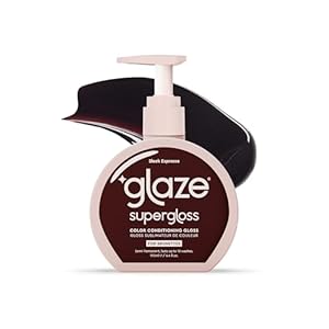 Glaze Supergloss Color Conditioning Gloss With Dispensing Pump – Hydrating Semi-Permanent Color Hair Gloss & Shine Boost – For Natural Medium to Dark Brown Hair – 6.4 Fl Oz – Sleek Espresso