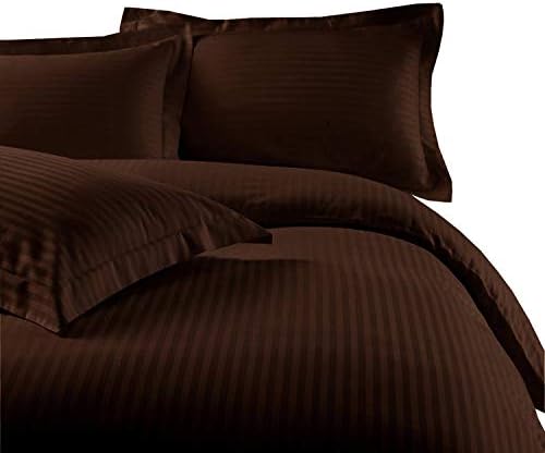 Miniatura 7 de All Star Linen Juego de funda de edredón de algodón ultrasuave y lujoso de 800 hilos, tamaño California King, a rayas, de 3 piezas, color azul