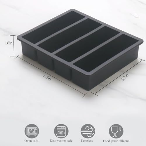 Image of Silicone Ice Cube Tray Large for Whiskey & Cocktails (1-Pack) | Food Grade BPA-Free Ice Mold | Flexible Easy Release Big Ice Cube Maker for Drinks, Juice, Butter, Chocolate & Freezer Use