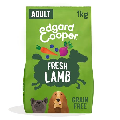Edgard & Cooper Hundefutter trocken Getreidefrei für Medium Adult Hunde (1kg), frisches Lamm, ausgewogene Ballaststoffe für die Darmgesundheit, Natürliche, hypoallergene Rezeptur, nie Fleischmehl