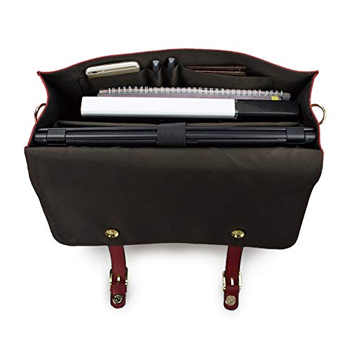 Estarer Women Briefcase 15.6 inch Laptop Bag PU Leather Backpack Satchel Shoulder Bag - Wind Red