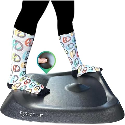 Topo Comfort Mat by Ergodriven | The Original Not-Flat Anti-Fatigue Standing Desk Mat with Calculated Terrain | Accessories | Obsidian Black Cover