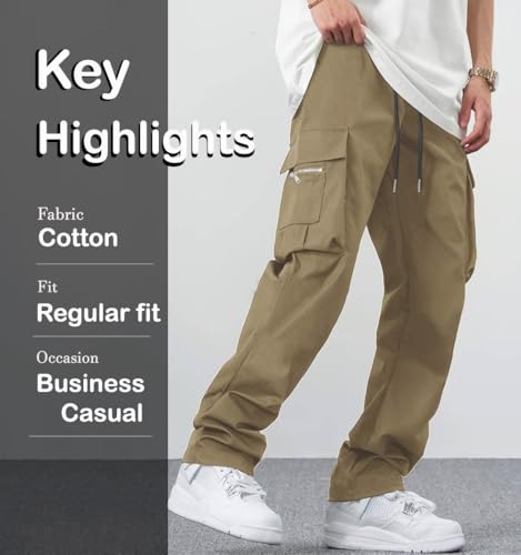 Image of TAGDO Men's Casual Techwear Drawstring Cargo Pants Hiphop Baggy Pants (2024)