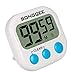 Produktbild Songqee Küchen-Timer, digital, Lautstärkeregler, Countdown-Rückseite, stark, magnetisch, automatische Koch-Uhr, mit lautem Alarm, großes LCD-Display, Weiß