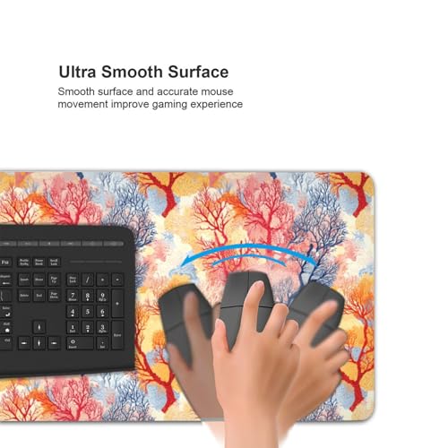 Tapis de souris de jeu grand format ordinateur portable avec bords cousus
