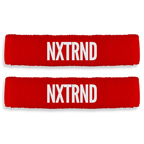 1 Pair Nxtrnd Bicep Bands, Sweat-Absorbent Arm Sweatbands, Football Accessory (Red)