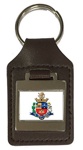 Porte-clés en cuir gravé drapeau Tatui City Sao Paulo