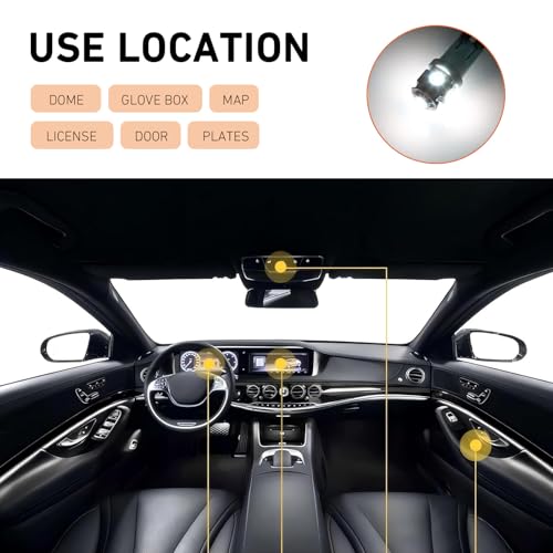 LED para interior de auto, 42 piezas, T10, blanco miniatura 4