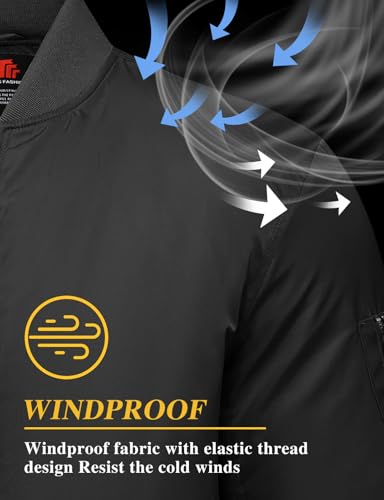 Image of TBMPOY Men's Winter Bomber Jacket Warm Fall Casual Flight Windbreaker Padded Coats Full Zip Stylish Varsity