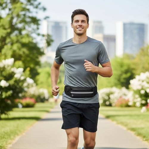 Laufgürtel mit Handyfach – Laufgürtel Handy – wasserdichte Handytasche für Damen & Herren – Running Belt mit Verstellbarem Gurt – Lauftasche als Jogging Zubehör