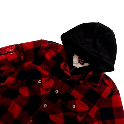 Image of LeeHanTon Mens Flannel Jacket Heavyweight Sherpa Fleece Jackets Outdoor Hiking Casual Soft Warm Coat with Pockets