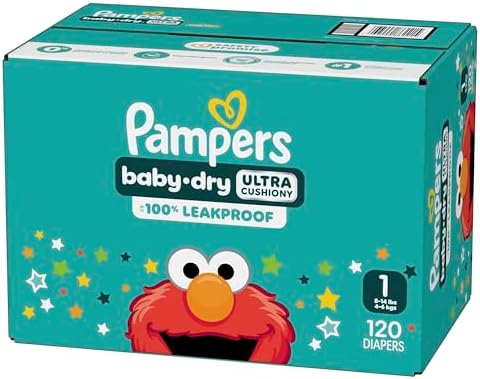 Pampers Diapers - Baby Dry - Size 1, 120 Count, Absorbent Disposable Infant Diaper (Packaging May Vary) — view 12