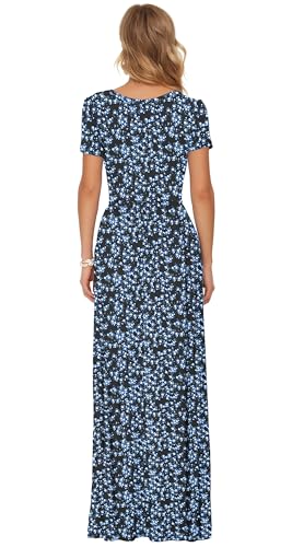 Image of AUSELILY Women's Classic Short Sleeve Loose Plain Casual Long Maxi Dresses for Women 2026