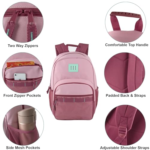 Trail maker 24 Pack Two Tone Backpacks in Bulk for Homeless Adults Nonprofit 18 Inch Backpacks Wholesale (Light Colors Pack)2