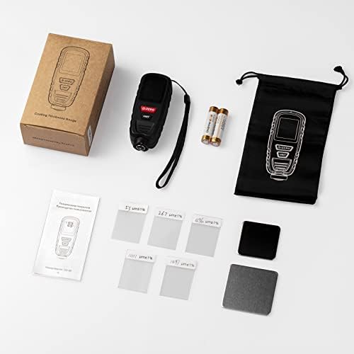 Paint Thickness Gauge Depth Thickness Gauge, Automotive Measurement, Resolution 0.1mil, High Contrast Backlight LCD, Auto Power off, Paint Meter mil Thickness Gauge for Cars, Mini Size (Black)