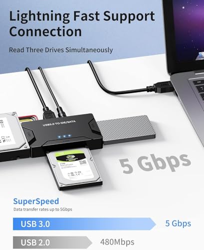 Adaptador USB 3.0 a IDE y SATA para disco duro miniatura 2