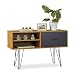 Produktbild Relaxdays Sideboard Retro Design, Schublade, Metallbeine, Konsolentisch, Anrichte Vintage HBT: 62x100x38 cm, mehrfarbig