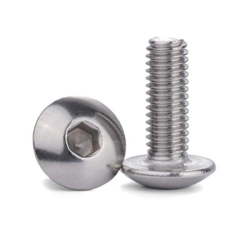 Zpt˂AXeX|˂A Stainless Steel Large Flat Head Hexagon Socket Screw Umbrella Head Mushroom Head Machine screw-M6x40*50 Pieces