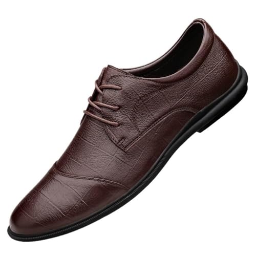 Men's Fashion Classic Dress Shoes Walking Business Office Pointed Toe Lace-Up Non-Slip Softsole Oxford Shoes