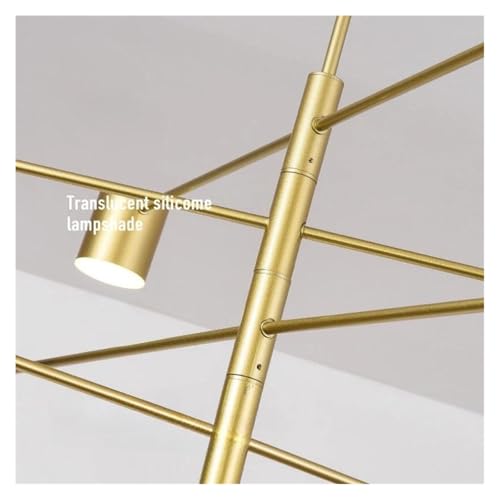 Lampe suspendue nordique créative dorée avec 8 têtes lumineuses LED - 3