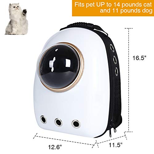 LEMONDA Portable Pet Travel Carrier,Space Capsule Pet Cat Bubble Backpack,Waterproof Traveler Knapsack for Cat and Small Dog Mutil Colors to Choose(White)