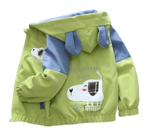 Vinmin Toddler Hooded Jacket Cartoon Dog Zip Coat Little Girls Boys Jacket Thin Fashion for Spring Autumn