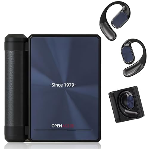 CBGYYWF 2026 New Headphones Bluetooth with Dual-Fold Design Bluetooth 6.0 Earbuds Noise Isolation IPX5 Waterproof & Sweatproof Open Ear Sport Headphones for Daily Use (Black)